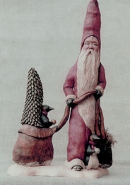 Cypress Knee Santa with Penguins. SOLD